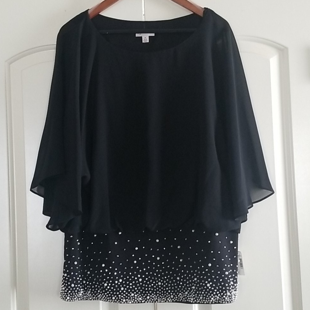 NWT Black Flowy Blouse